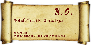Mohácsik Orsolya névjegykártya
